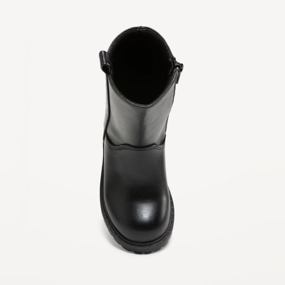 🆕 RESERVED BB Old Navy Toddler Baby Girl’s Faux Leather Side Zip Boots Black - Picture 2 of 11